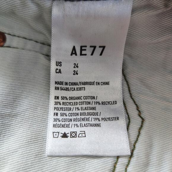 American Eagle AE77 The Wide Crop Jeans Blue Size 24 NWT - Picture 12 of 16